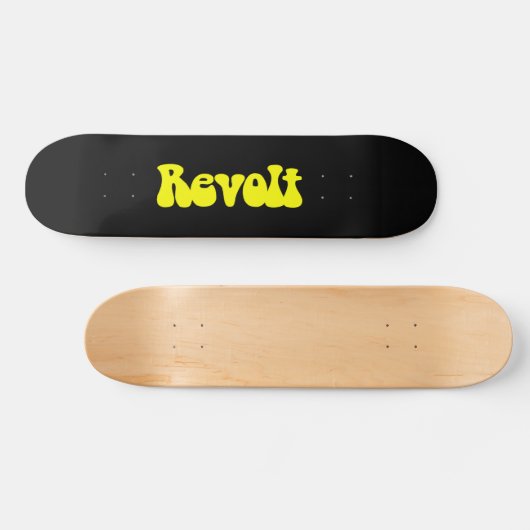 Revolt - Gelb auf schwarz Skateboard (Horizontal)