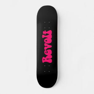 Revolt - Neon Red auf Black Skateboard
