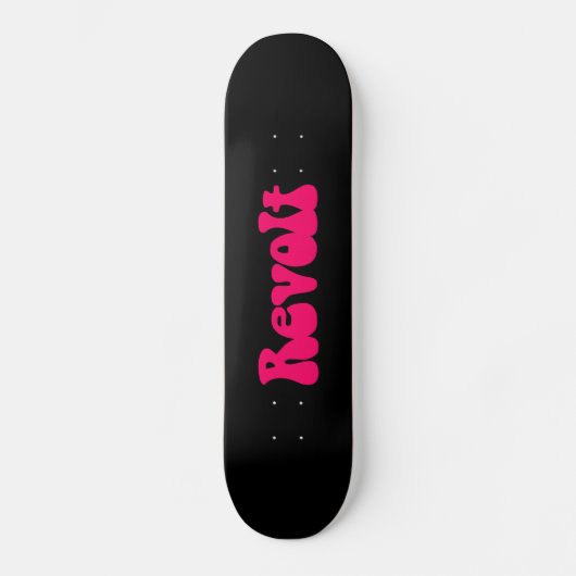 Revolt - Neon Red auf Black Skateboard (Vorderseite)