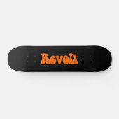 Revolt - Orange auf schwarz Skateboard (Horizontal)