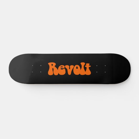 Revolt - Orange auf schwarz Skateboard (Horizontal)