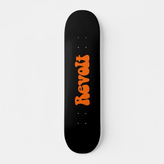 Revolt - Orange auf schwarz Skateboard (Vorne)