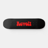 Revolt - Rot auf Schwarz Skateboard (Horizontal)