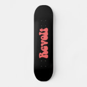 Revolt - Tropisches Rosa auf schwarz Skateboard (Vorderseite)