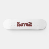 Revolte - Braun auf Weiß Skateboard (Horizontal)