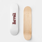 Revolte - Braun auf Weiß Skateboard (Vorderseite)