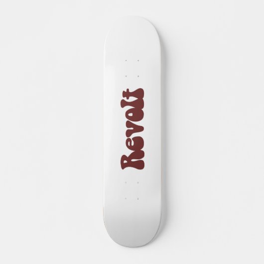 Revolte - Braun auf Weiß Skateboard (Vorne)