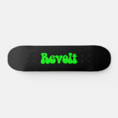 Revolte - Grün auf Schwarz Skateboard (Horizontal)