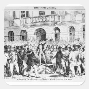 Revolte in Wien Quadratischer Aufkleber