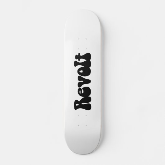 Revolte - Schwarz auf Weiß Skateboard (Vorderseite)