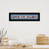 REVOLUCION Black Gray Red Poster (Küche)