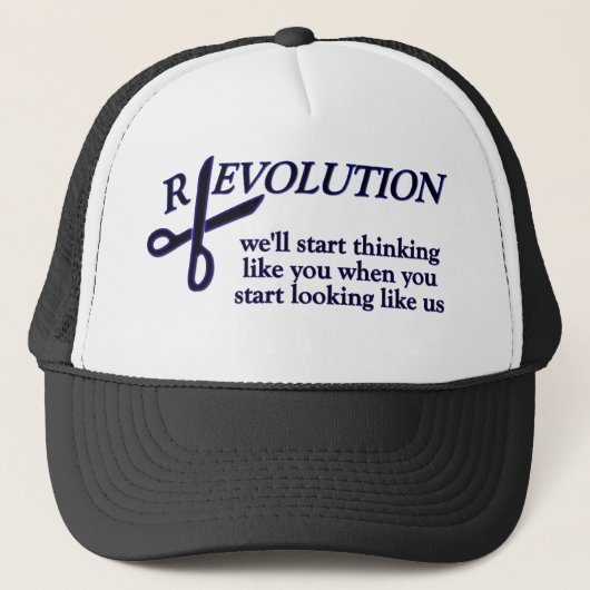 Revolution gegen Evolution Truckerkappe (Vorderseite)