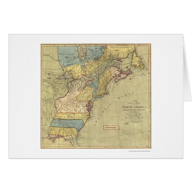 Revolutionäre Amerika-Karte 1771 (Vorderseite (Horizontal))
