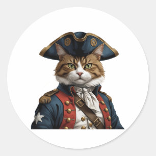 Revolutionäre Breite - 4. Juli Katzenaufkleber Runder Aufkleber