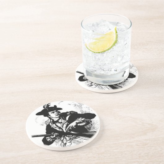 Revolutionärer KriegMinuteman mit Gewehr Getränkeuntersetzer (Seite)