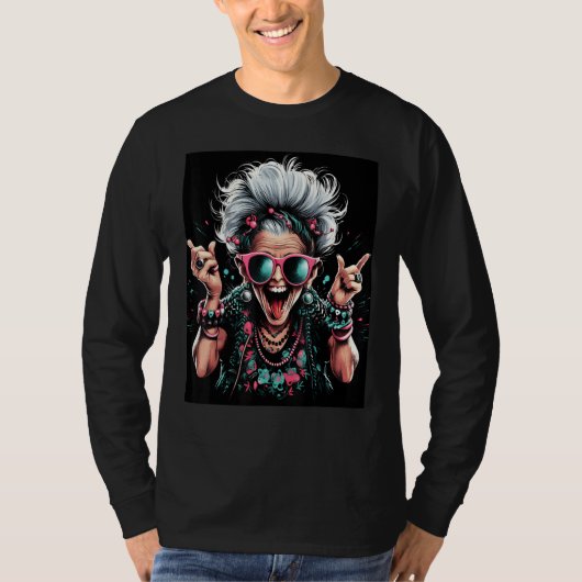 Revolutionary Grandma Dive into the Punk Scene Des T-Shirt (Vorderseite)