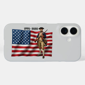 Revolutionary War Soldier & American Flag 250 URM iPhone 16 Hülle