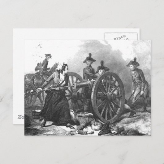 Revolutionskrieg Molly Pitcher Cannon Postcard Postkarte (Vorne/Hinten)