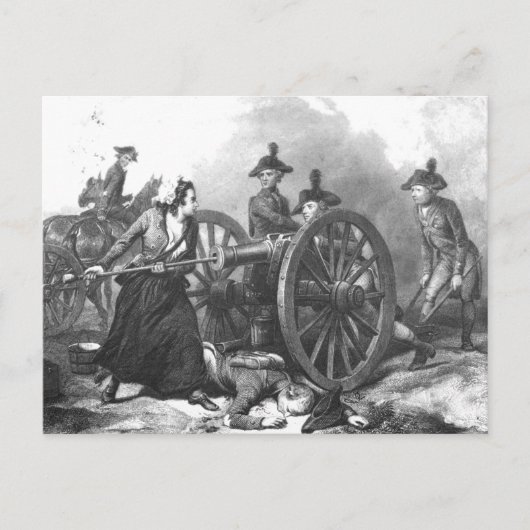 Revolutionskrieg Molly Pitcher Cannon Postcard Postkarte (Vorderseite)