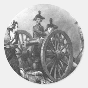 Revolutionskrieg Molly Pitcher Cannon Runder Aufkleber