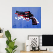 Revolver auf Weiß Poster (Heimbüro)