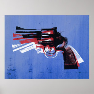 Revolver auf Weiß Poster