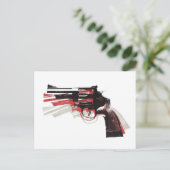Revolver auf Weiß Postkarte (Stehend Vorderseite)