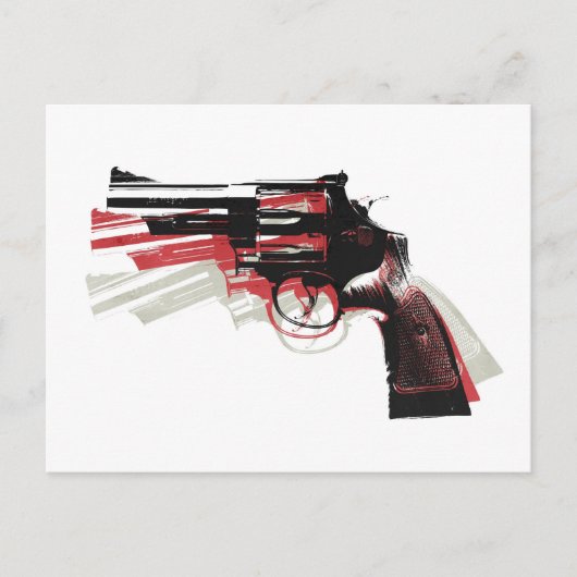 Revolver auf Weiß Postkarte (Vorderseite)