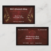 Revolver-Gewehr u. rote lederne Visitenkarte (Vorne/Hinten)