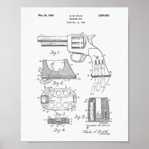 Revolver Grip 1950 Patent Art - Weißbuch Poster