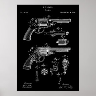 Revolver Gun Patent Poster