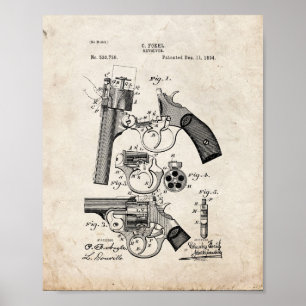 Revolver-Patent - alter Blick Poster