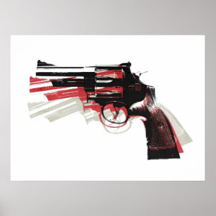 Revolver Pistole Gun auf Weiß Poster