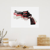 Revolver Pistole Gun auf Weiß Poster (Küche)