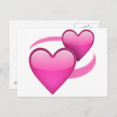 Revolvierende Herzen - Emoji Postkarte (Vorne/Hinten)
