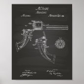 Revolving fire arms 1866 Patent Art - Chalkboard Poster (Vorne)
