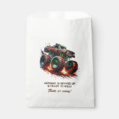 "Revved Up & Ready to Roll" Monster Truck Geburtst Geschenktütchen (Vorderseite)