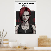 Revy – Black Lagoon Luck Quote Motivation Poster (Küche)