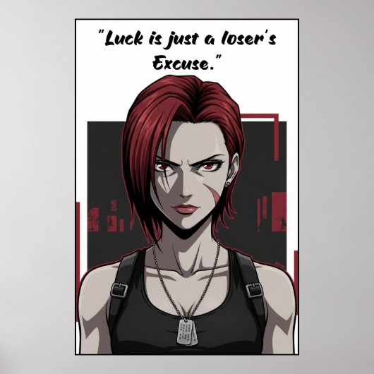 Revy – Black Lagoon Luck Quote Motivation Poster (Vorne)