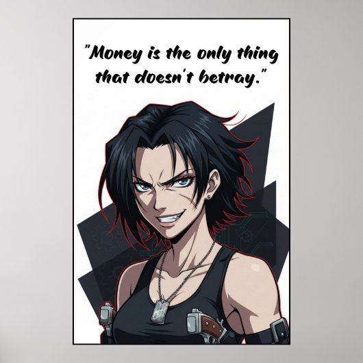 Revy – Black Lagoon Money Quote Motivation Poster (Vorne)