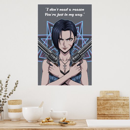 Revy – Black Lagoon Quote Poster (Küche)