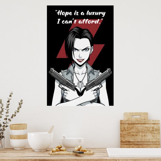 Revy – Hope Is a Luxury Quote Poster | Anime Wall (Küche)