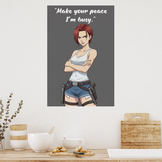 Revy – Make Your Peace Quote Poster | Anime Wall (Küche)