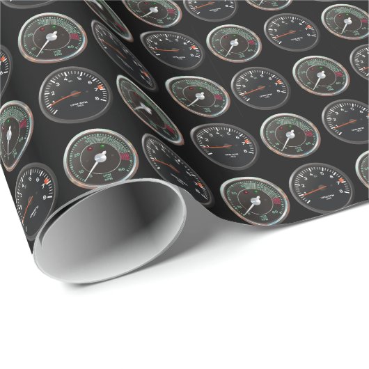 Revzähler von luftgekühltem Auto 911 und 356 Geschenkpapier (Rolleneckpunkt)