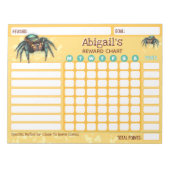Reward Chart Jumping Spider Personalized Chores Notizblock (Vorderseite)