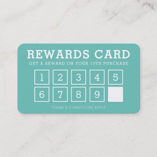 REWARD PUNCH CARD einfache moderne Loyalität 10. M Treuekarte (Vorderseite)