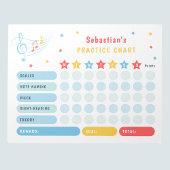 Rewards Chart Music Practice Stars farbenfroh Notizblock