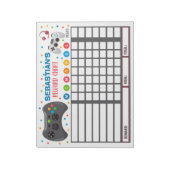 Rewards Chart Video Game Personalisiert Chore Char Notizblock (Rotiert)
