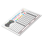 Rewards Chart Video Game Personalisiert Chore Char Notizblock (angewinkelt)