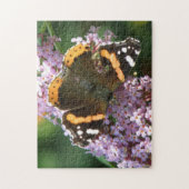 Rewd Admiral Butterfly und Blume Puzzle (Vertikal)